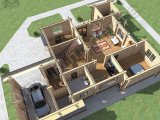 Проект дома ПД-001 3D план 2